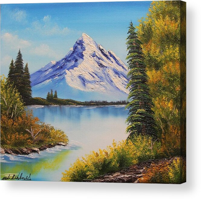 Nature Landscape Acrylic Print featuring the painting Nature Landscape by Nadine Westerveld