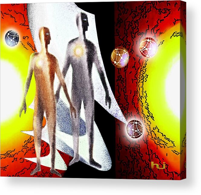 Observing Acrylic Print featuring the painting Observing by Hartmut Jager