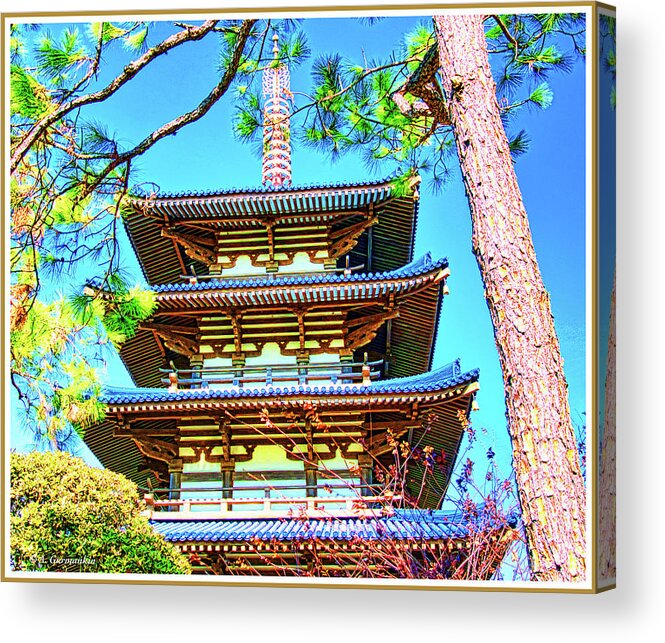 Pagoda Acrylic Print featuring the photograph Pagoda, Japan Pavilion, EPCOT, Walt Disney World by A Macarthur Gurmankin