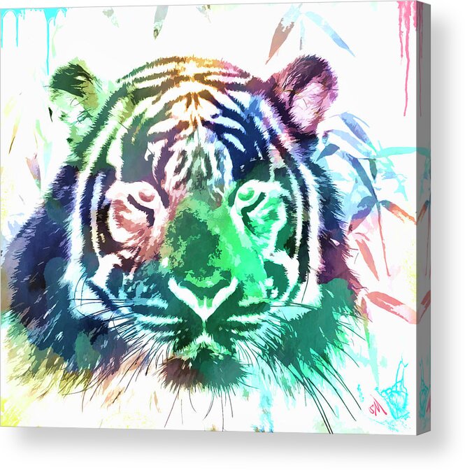 Tiger Acrylic Print featuring the photograph Painted Tiger by Steve McKinzie