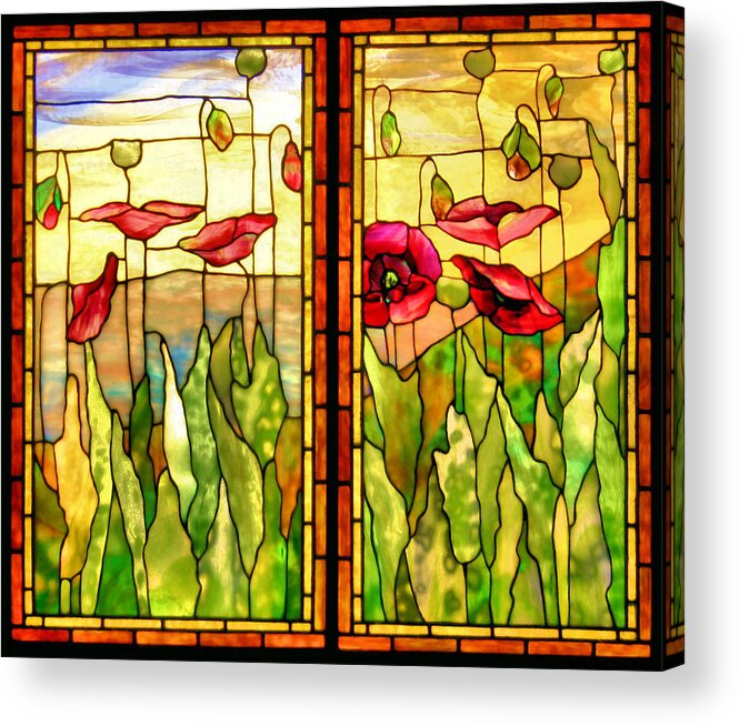 Stained Glass Acrylic Print featuring the photograph Poppies by Kristin Elmquist