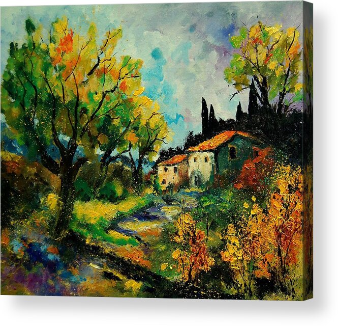 Landscape Acrylic Print featuring the painting Provence 670110 by Pol Ledent