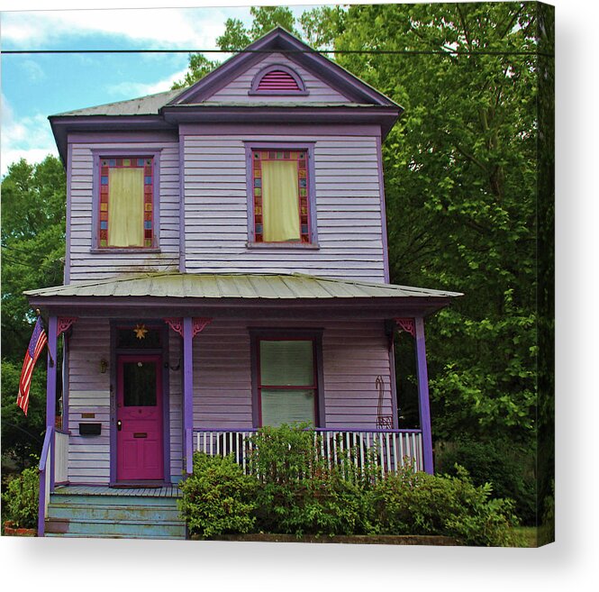 Lavender Acrylic Print featuring the photograph Quirky Purple House by Cynthia Guinn