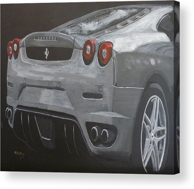 Ferrari Acrylic Print featuring the painting Rear Ferrari F430 by Richard Le Page