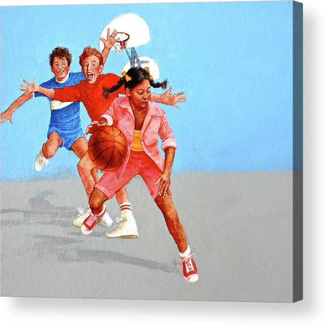 Children Acrylic Print featuring the painting Recess by Cliff Spohn