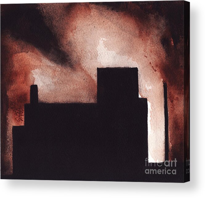 Landscape Acrylic Print featuring the painting Red Hook by Ron Erickson