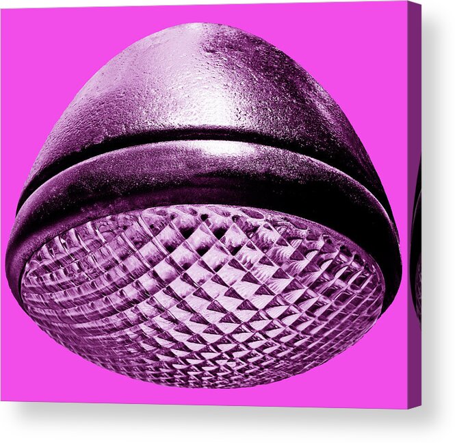 Pink Acrylic Print featuring the photograph Retro Hot Pink Headlight by Tony Grider