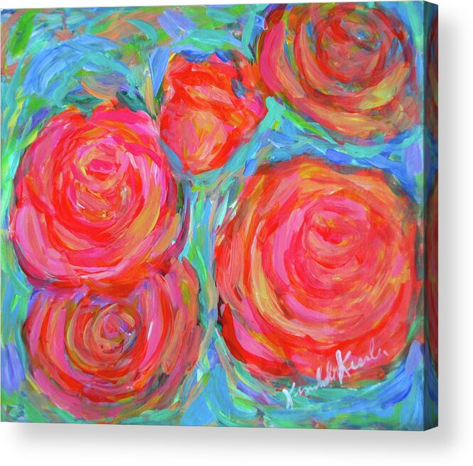Rose Acrylic Print featuring the painting Rose Spin by Kendall Kessler