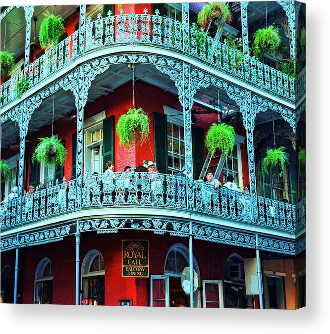 Royal Cafe Acrylic Print featuring the photograph Royal Cafe Balcony Dining by Allen Beatty