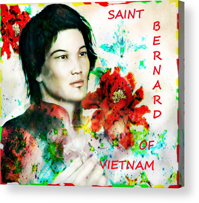 Saint Bernard Due Van Vo Acrylic Print featuring the painting Saint Bernard Due of Vietnam poster by Suzanne Silvir
