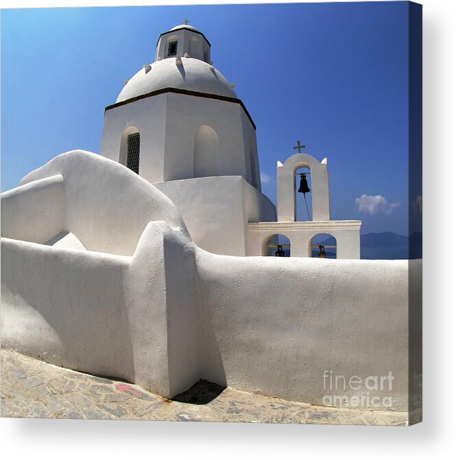 Greece Acrylic Print featuring the photograph Santorini Greece Architectual Line 4 by Bob Christopher