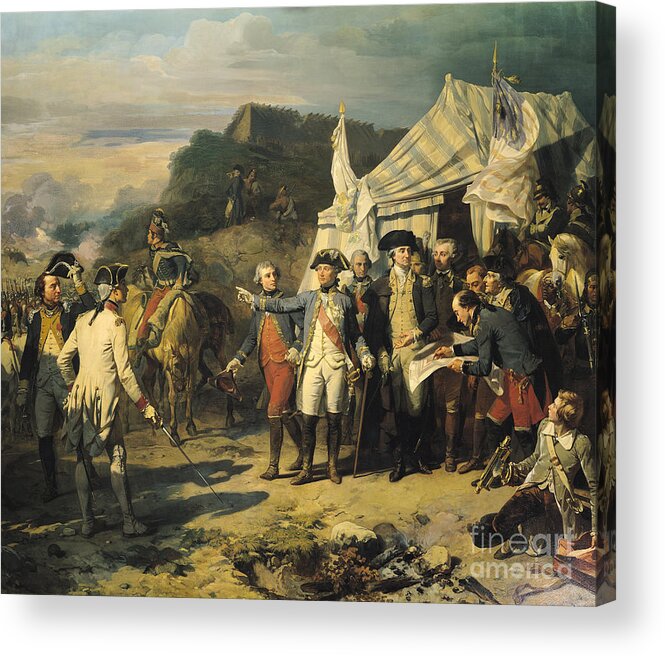 Siege Acrylic Print featuring the painting Siege of Yorktown by Louis Charles Auguste Couder