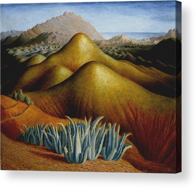 Dora Carrington 18931932 Acrylic Print featuring the painting Spanish Landscape with Mountains by Dora Carrington