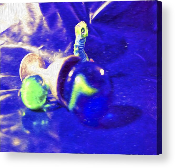  Acrylic Print featuring the digital art Still Life in Blue by Cathy Anderson