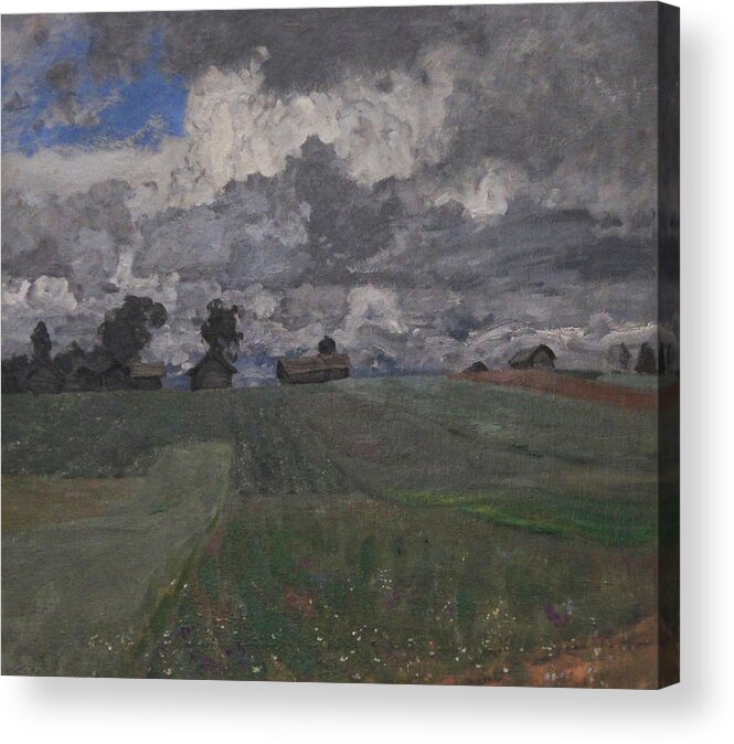 Isaac Levitan Acrylic Print featuring the painting Stormy Day by Isaac Levitan