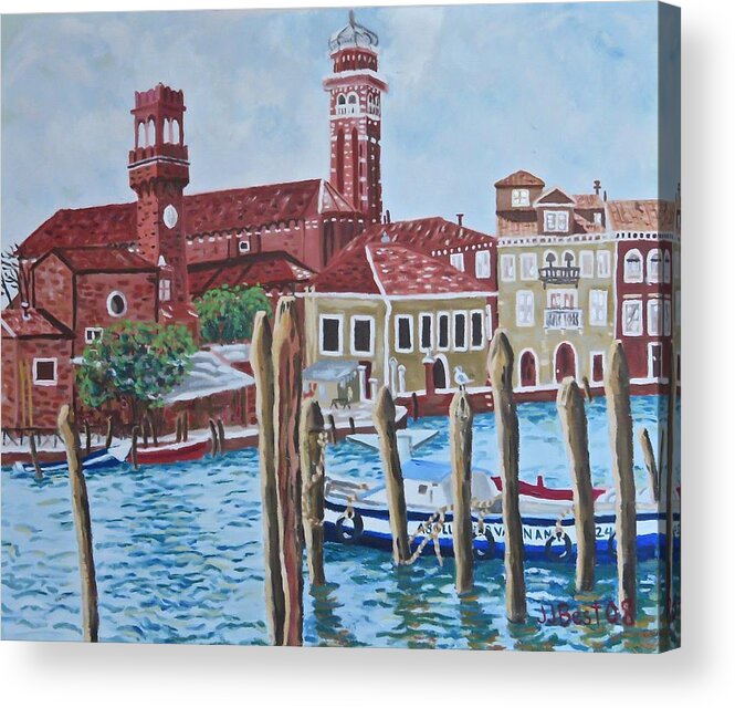 Murano Acrylic Print featuring the painting Sunday afternoon in Murano by Janice Best