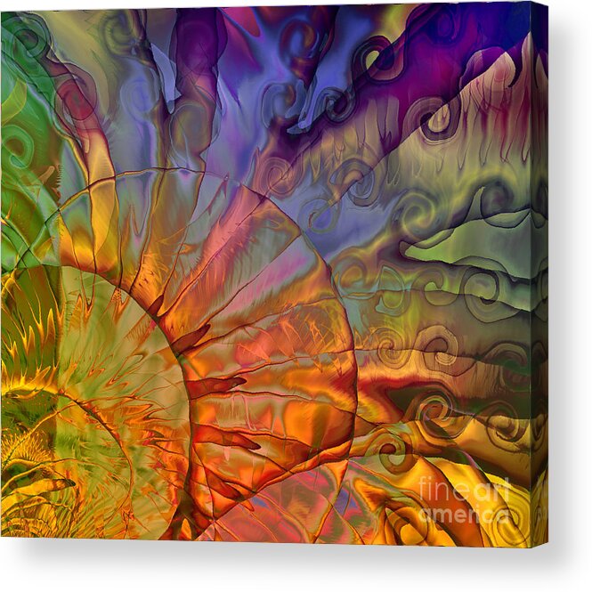 Abstract Acrylic Print featuring the painting Sundial by Mindy Sommers