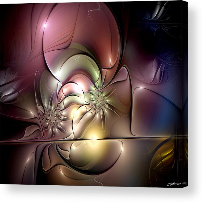Abstract Acrylic Print featuring the digital art Synergetic Hypothesis by Casey Kotas
