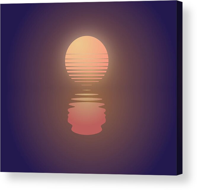 Outrun Acrylic Print featuring the digital art The Suns of Time by Jennifer Walsh