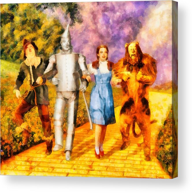 Wizard Acrylic Print featuring the painting The Wizard of Oz Cast by Esoterica Art Agency