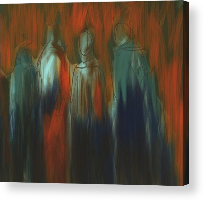 Abstract Acrylic Print featuring the painting There Were Four by Jim Vance