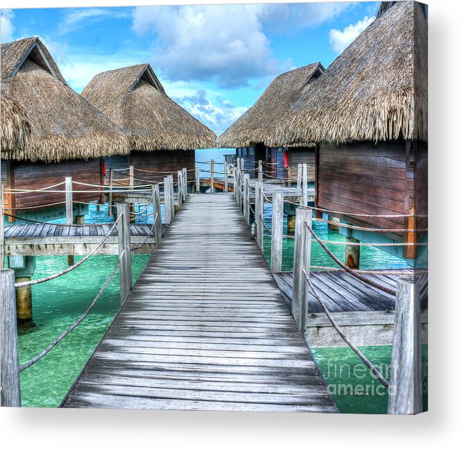 01 Acrylic Print featuring the photograph Tropical Resort Paradise Seascape Florida Keys 01 by Ricardos Creations