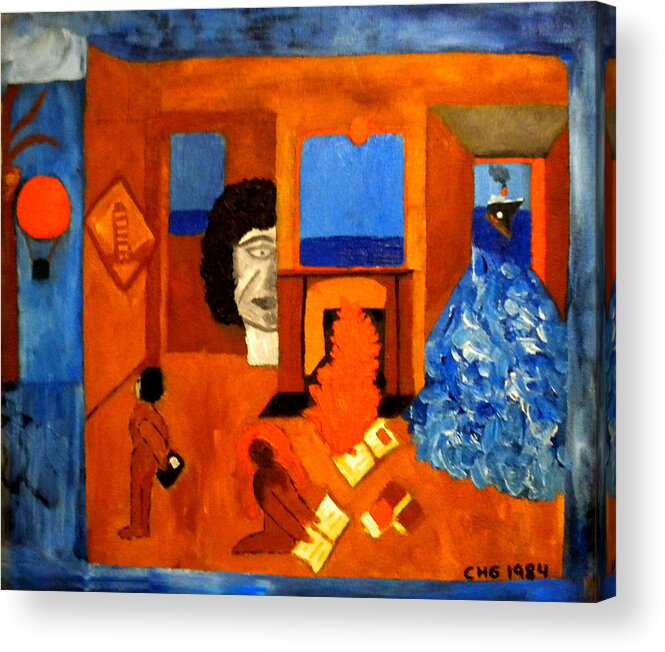 Colette Acrylic Print featuring the painting Trying to find the way out or is it better to stay  by Colette V Hera Guggenheim