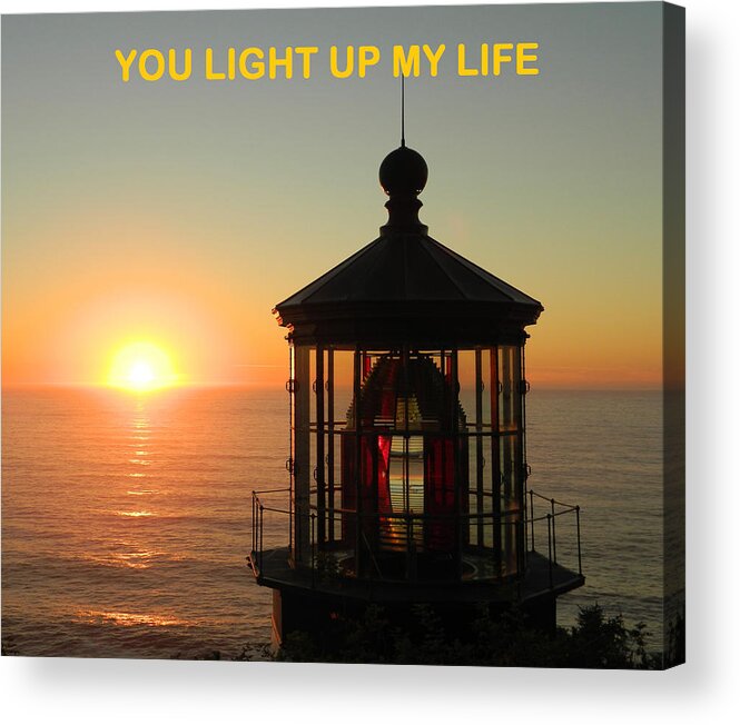 Cape Meares Lighthouse Acrylic Print featuring the photograph You Light Up My Life by Gallery Of Hope 