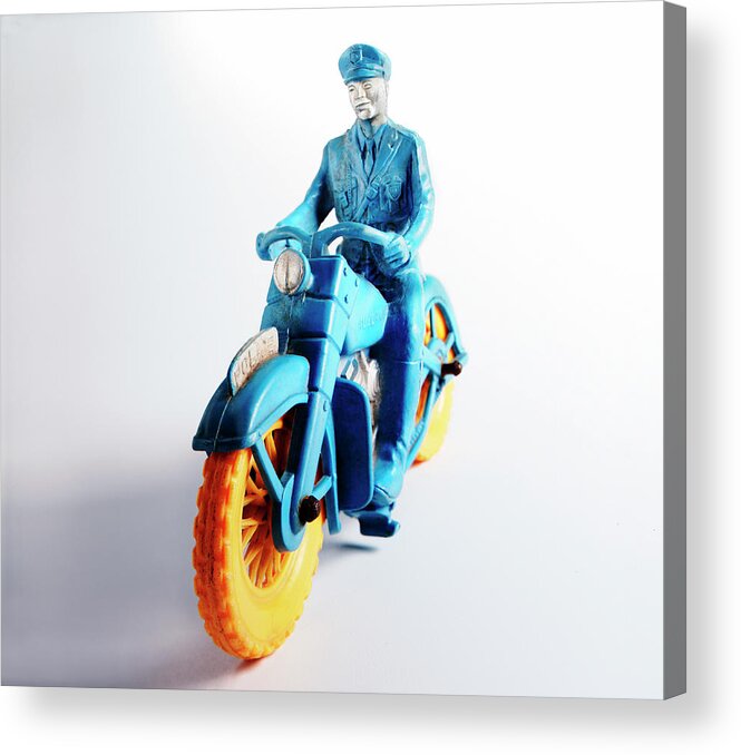 Adult Acrylic Print featuring the drawing Motorcycle Policeman #1 by CSA Images