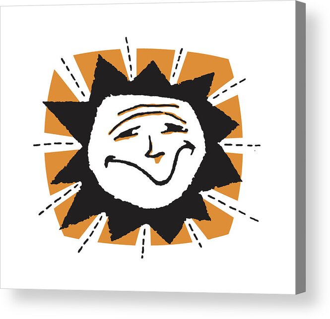 Bright Acrylic Print featuring the drawing Tired Sun #1 by CSA Images