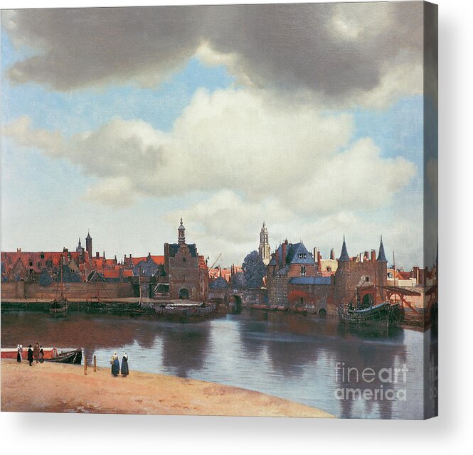 17th Century Acrylic Print featuring the painting View of Delft #5 by Jan Vermeer
