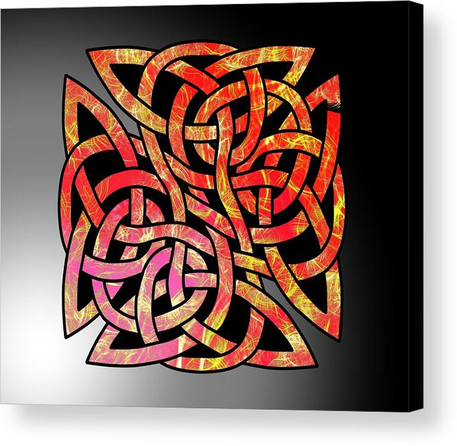 Celtic Shield Knot Acrylic Print featuring the digital art Celtic Shield Knot 6 by Joan Stratton