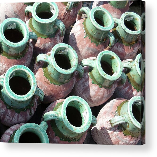 Clay Pots Acrylic Print featuring the photograph Clay Pots by Karen Williams