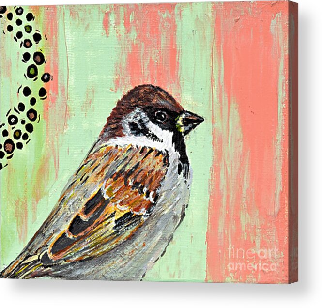 Bird Acrylic Print featuring the painting Contemplating Flight by Tracey Lee Cassin