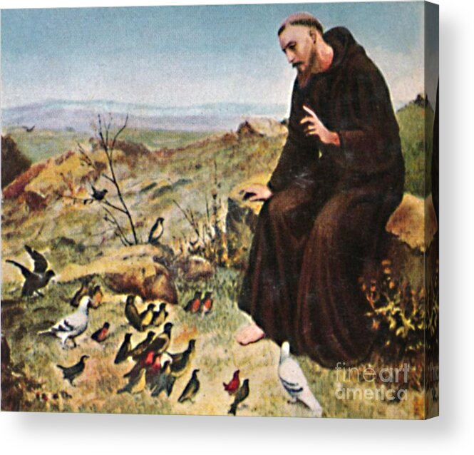Art Acrylic Print featuring the drawing Der Hellige Franz Von Assisi 1182-1226 by Print Collector