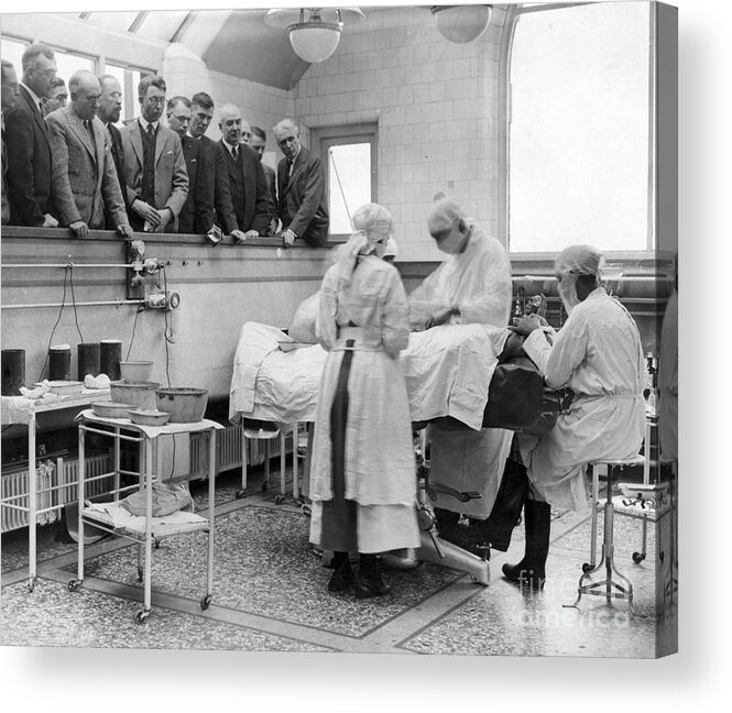People Acrylic Print featuring the photograph Doctors Watching Surgery In Tottenham by Bettmann