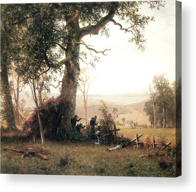 Guerilla Acrylic Print featuring the painting Guerilla Warfare by Albert Bierstadt