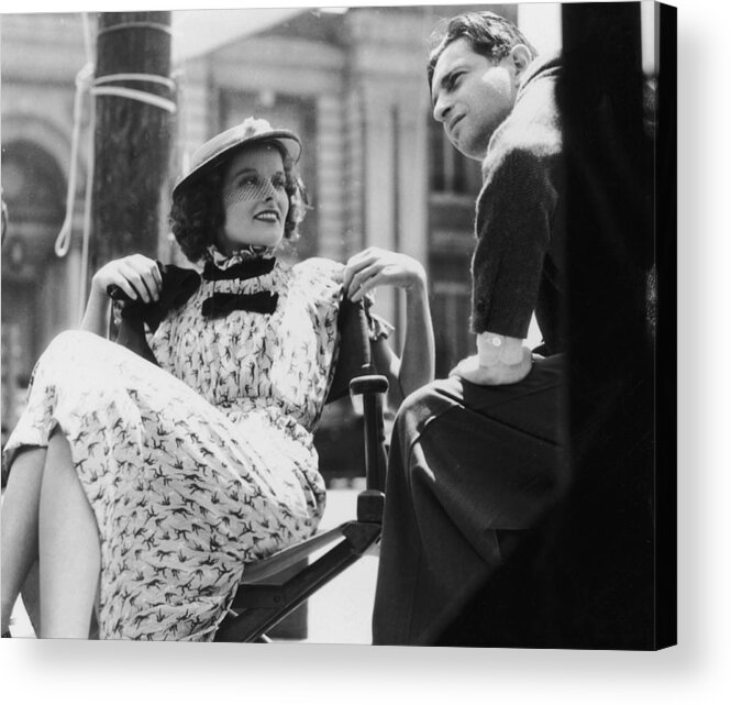 Katharine Hepburn Acrylic Print featuring the photograph Hepburn On Set by General Photographic Agency