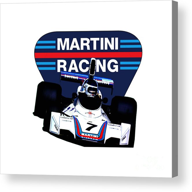 Martini Racing Brabham BT44 Acrylic Print by Ilias Art - Fine Art