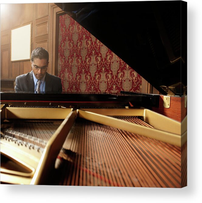 Piano Acrylic Print featuring the photograph Sri Lankan Pianist Performing In by Hill Street Studios
