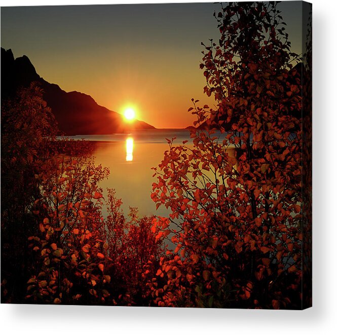 Tranquility Acrylic Print featuring the photograph Sunset In Ersfjordbotn by John Hemmingsen