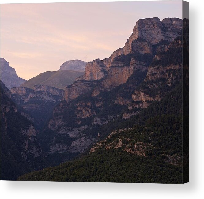Anisclo Canyon Acrylic Print featuring the photograph Sunset in the Anisclo valley by Stephen Taylor