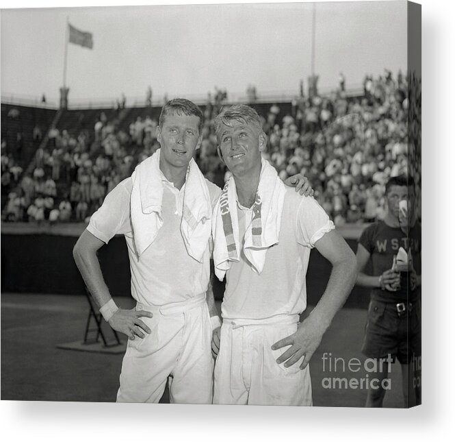 Tennis Acrylic Print featuring the photograph Tennis Players Ham Richardson And Lewis by Bettmann