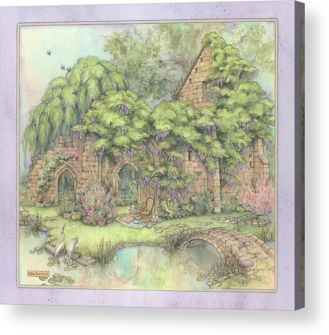 Tithe Barn Acrylic Print featuring the painting Tithe Barn by Kim Jacobs