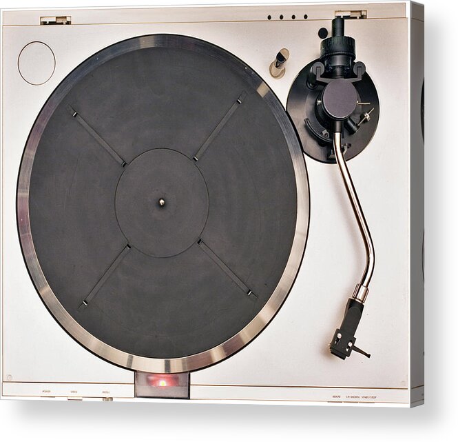 White Background Acrylic Print featuring the photograph Turntable Top by Slobo