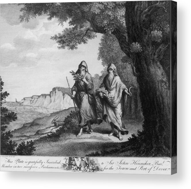 Walking Cane Acrylic Print featuring the photograph Two British Druids by Hulton Archive