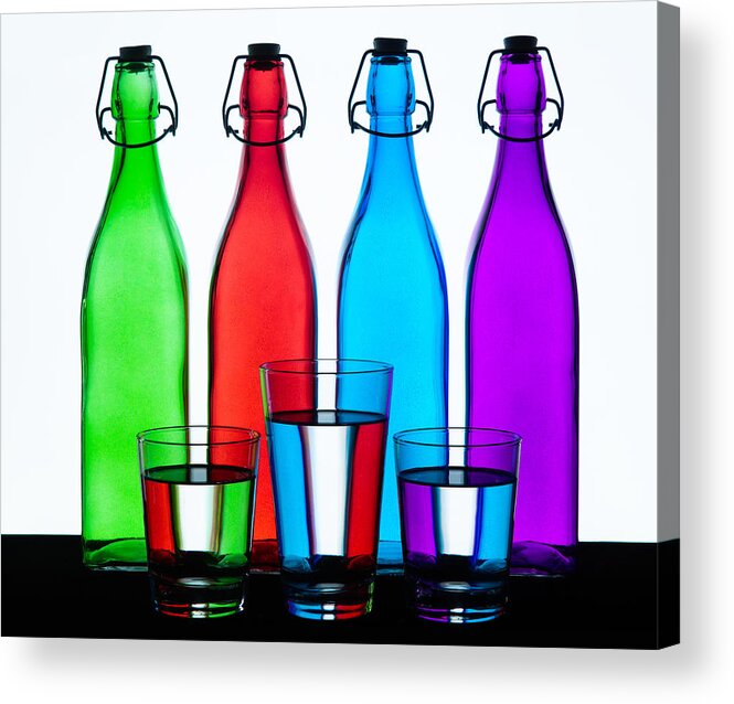 Still_life Acrylic Print featuring the photograph Water In Stripes by Jacqueline Hammer