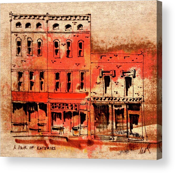 Architecture Acrylic Print featuring the drawing Fine Dining by William Renzulli