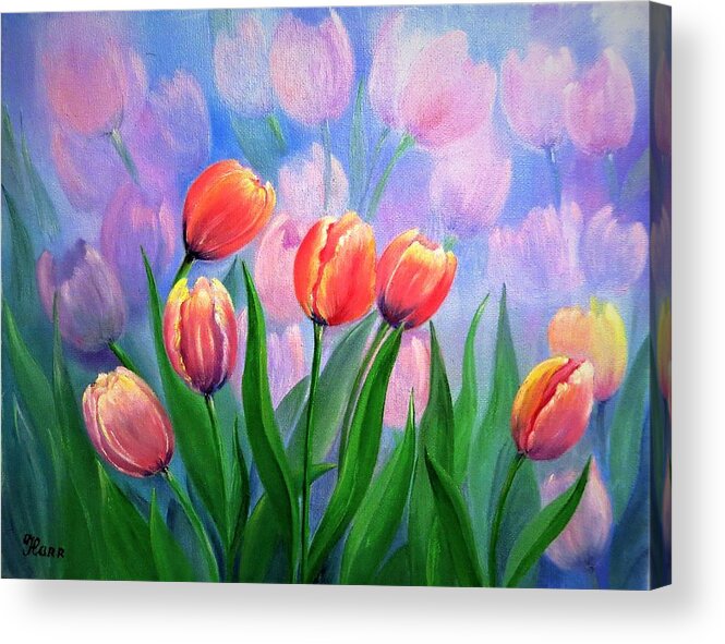 Wall Art Home Décor Red Flowers Red Tulips Print Perfect Photo Garden Tulips Garden Flowers Floral Gift Idea Summer Flowers Acrylic Print featuring the photograph Tulips #3 by Tanya Harr