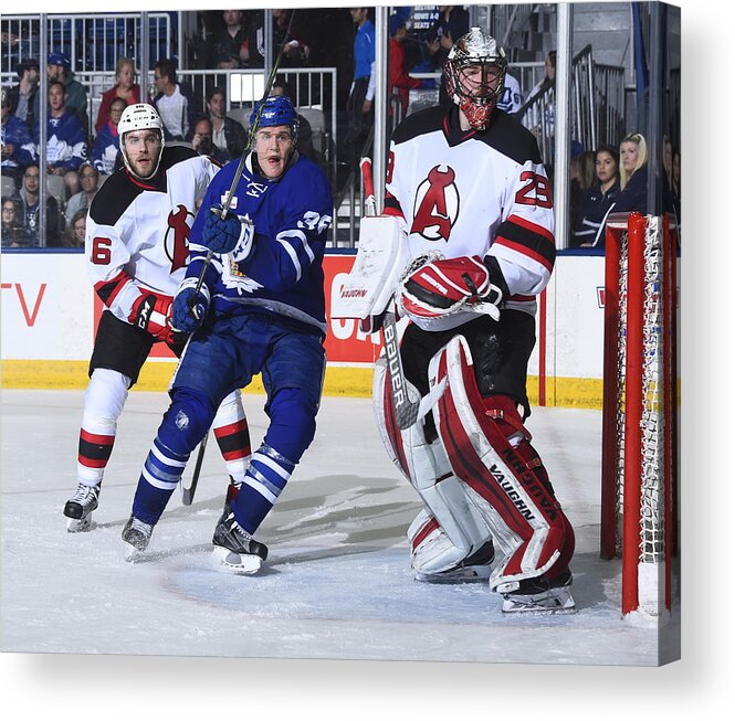 Playoffs Acrylic Print featuring the photograph Albany Devils v Toronto Marlies #11 by Graig Abel